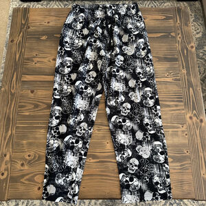 Michael Morgan Skull Print Fleece Pajama Pants M Cozy Sleepwear